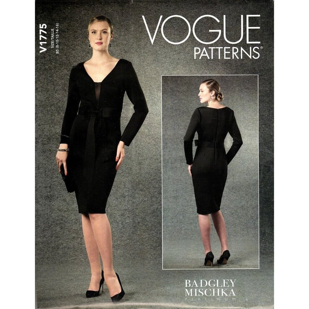 Vogue V1775 Misses 8 to 16 Badgley Mischka Cocktail Dress UNCUT Sewing Pattern